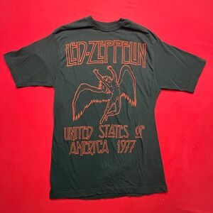 Led Zeppelin United States of America 1977 Tour Graphic Tee Black Red Mens M